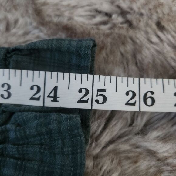 Universal Thread Long Sleeve Apron‎ Blouse  Green Plaid Women's Size Small - Picture 9 of 10